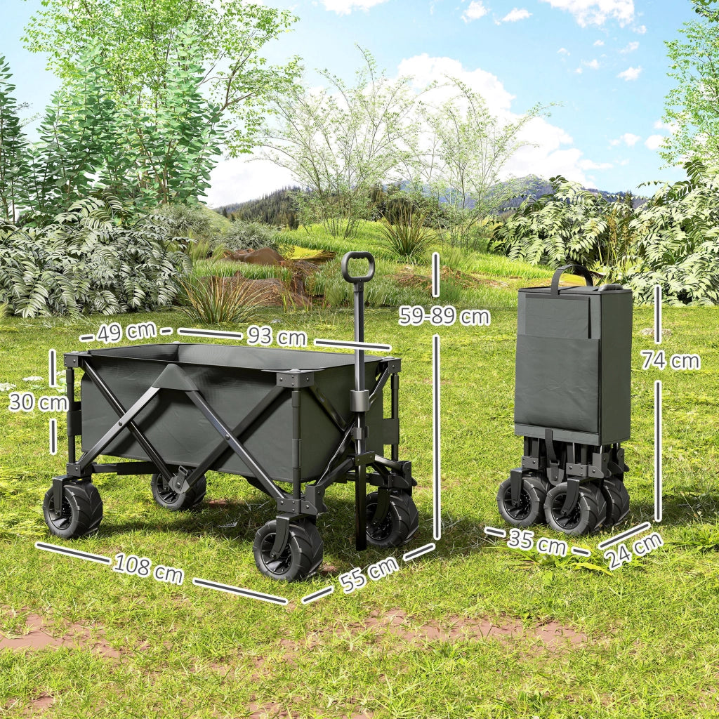 Carrello da giardino pieghevole 360¡ã ¨C zephmum ¨C 70 kg, grigio scuro