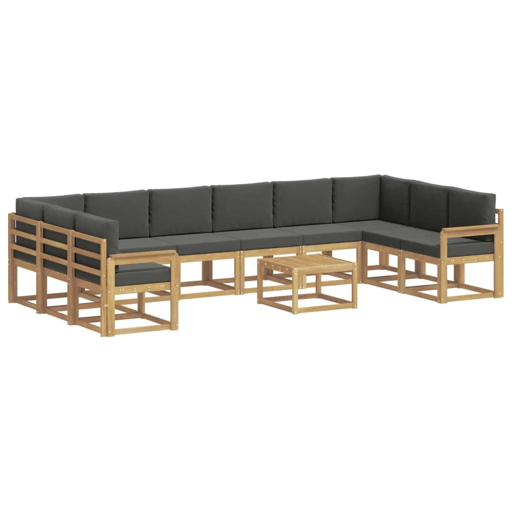Set di divani da esterno con cuscino 11 pcs Bianco e Antracite