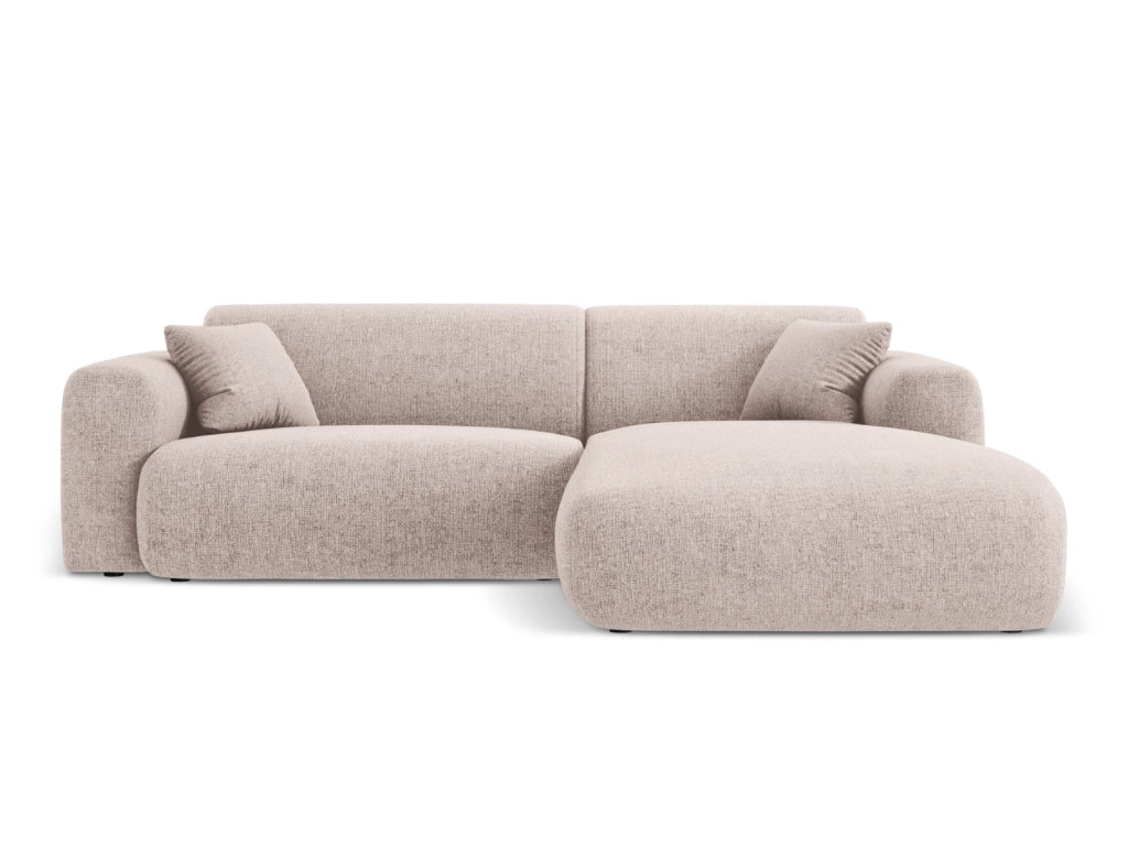 Cosmopolitan Design - Divano angolare destro "Nolio" 4 posti in ciniglia beige 