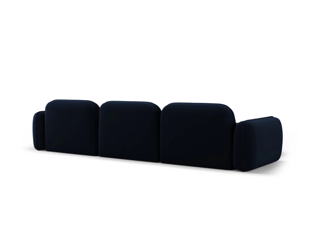 Cosmopolitan Design - Divano angolare modulare sinistro "Sydney" 4 posti in velluto blu reale 