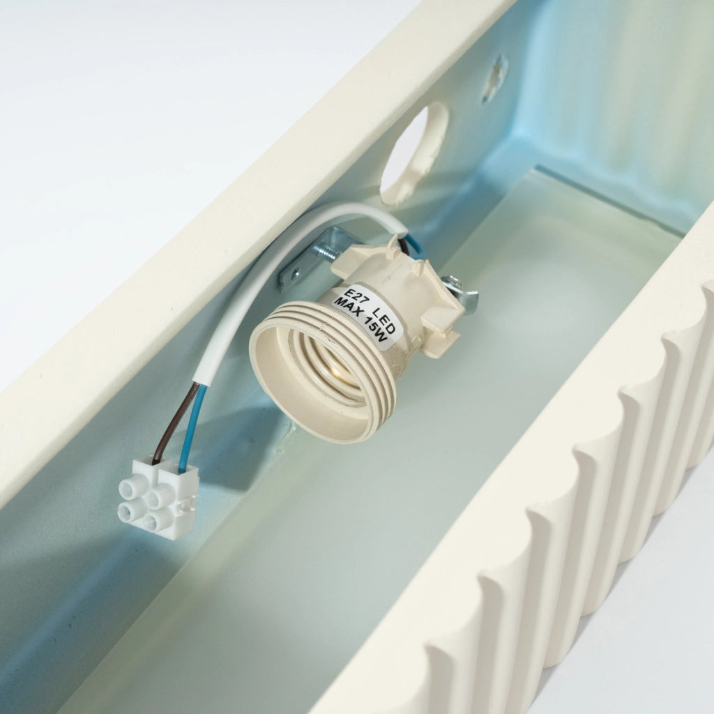 Applique ceramica beige rettangolare su/giù E27 SULKIO