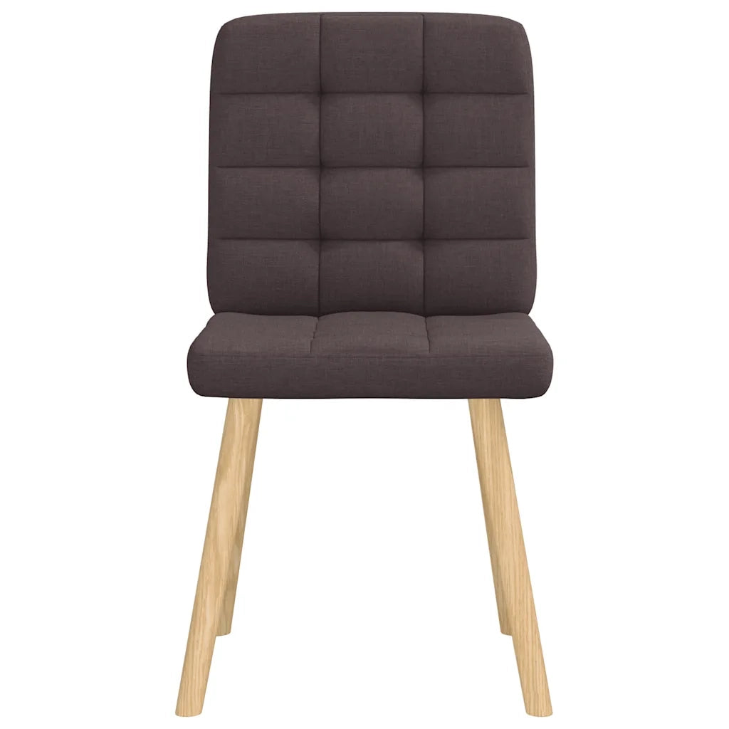Sedie da Pranzo 2 pz Marrone Scuro in Tessuto