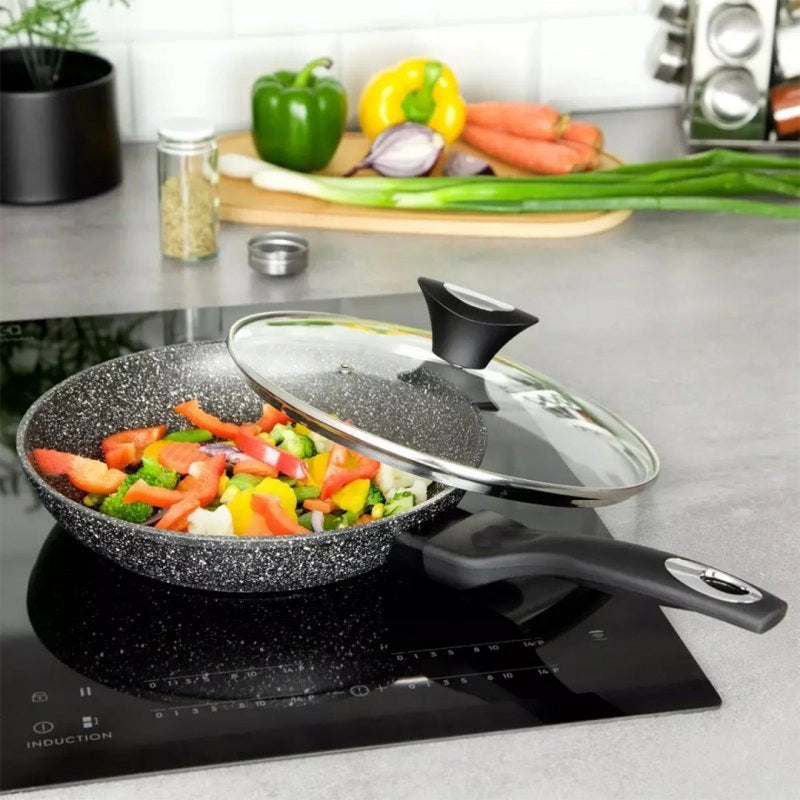 Klausberg KB-7039 Padella antiaderente in granito con coperchio 24 cm