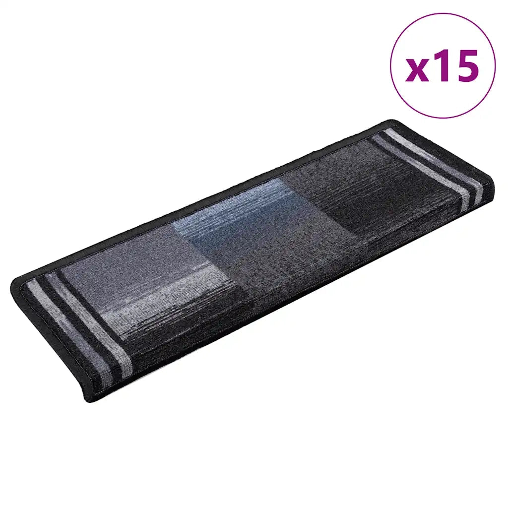Tappetini Autoadesivi per Scale 15 pz 65x25 cm Neri e Grigi cod mxl 78305