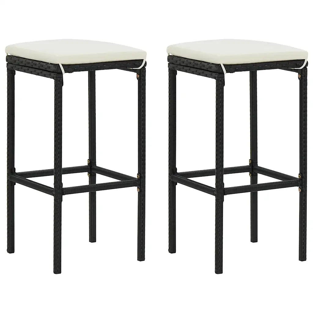 Set Bar da Giardino 3 pz | Set Salotto da Giardino con Cuscini Nero