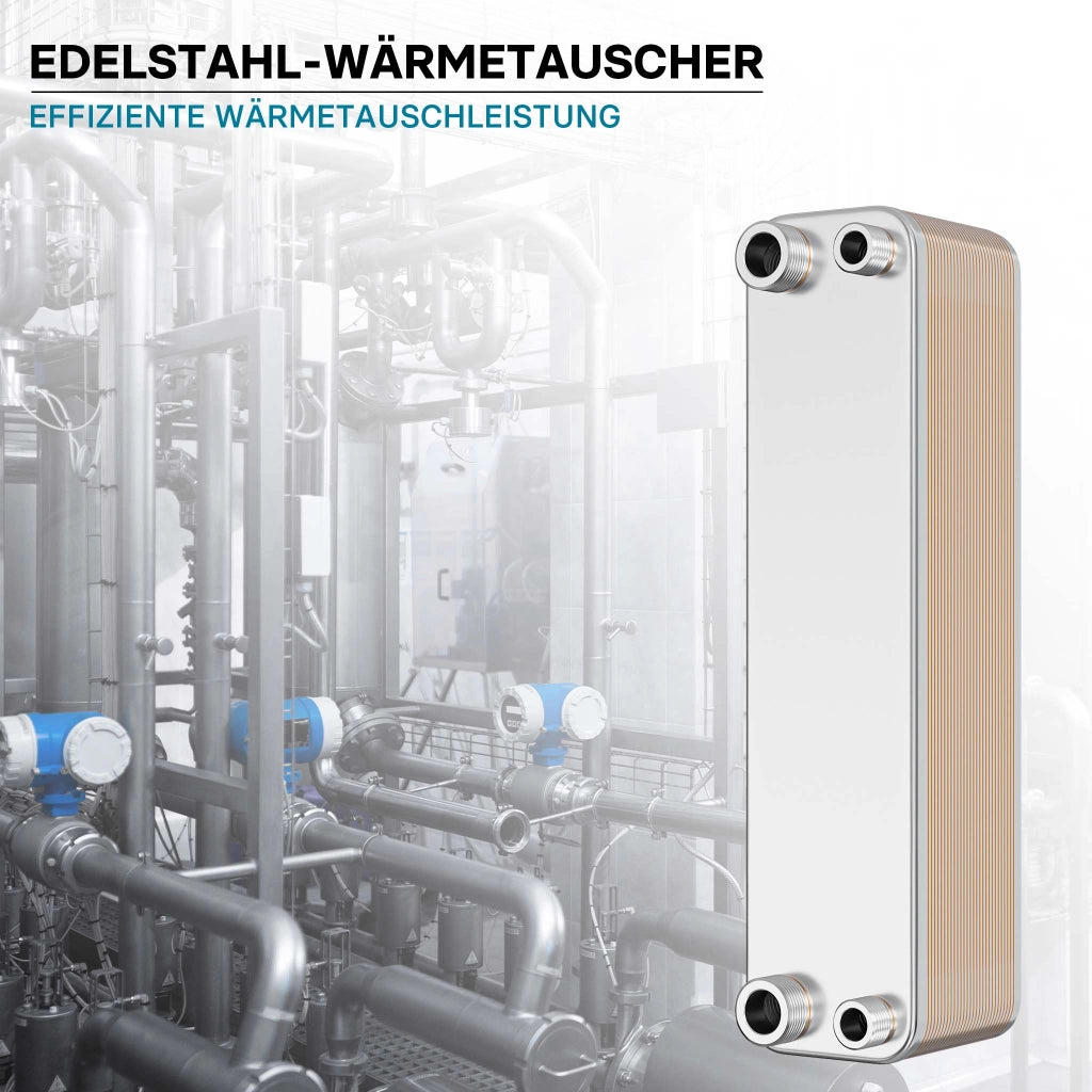 Scambiatore a piastre saldobrasate in acciaio inox, 30 piastre, max 125 kW