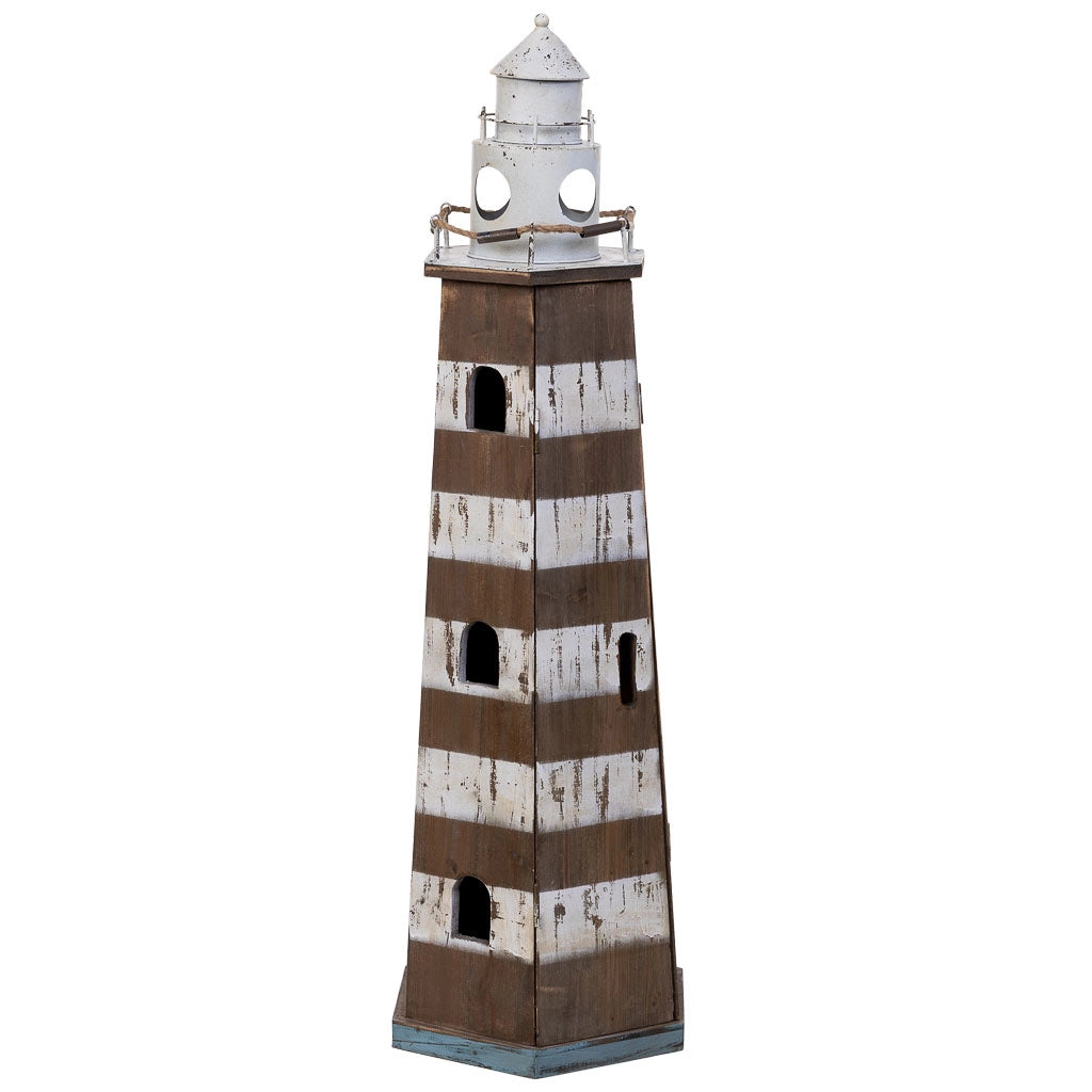 Mensola Lighthouse in legno e metallo marrone  40x35x123h cm