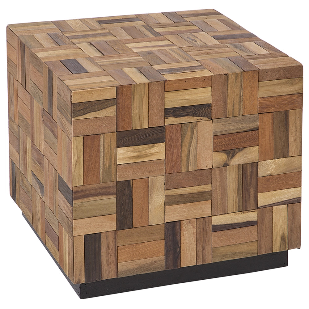 Tavolino da caffè in legno chiaro Teak Cube Tavolino con in stile rustico