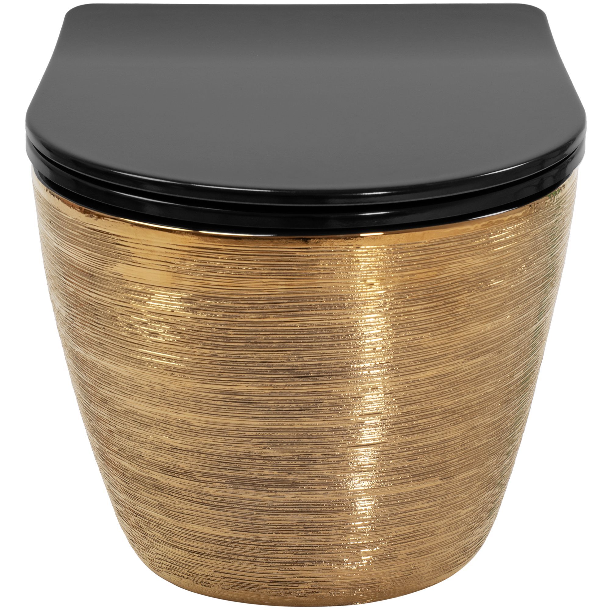 Vaso Wc Sospeso Rea Carlo Mini Tornado Black Brush Gold