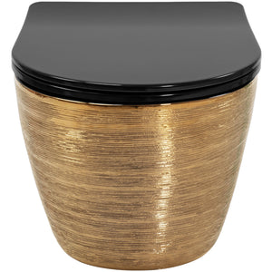 Vaso Wc Sospeso Rea Carlo Mini Tornado Black Brush Gold
