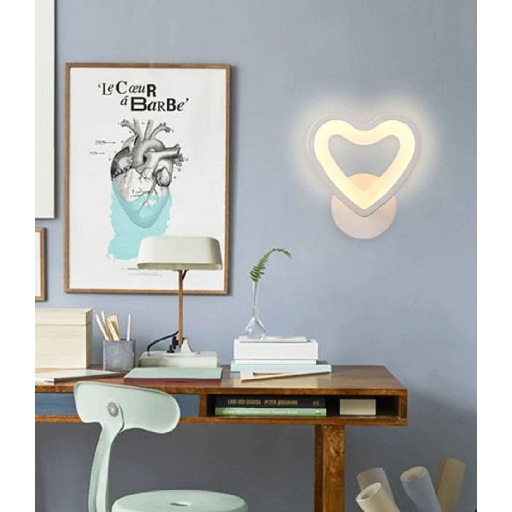 Trade Shop - Applique Led A Cuore 6w Lampada A Parete Lumetto Luce Fredda Calda Naturale E28 -