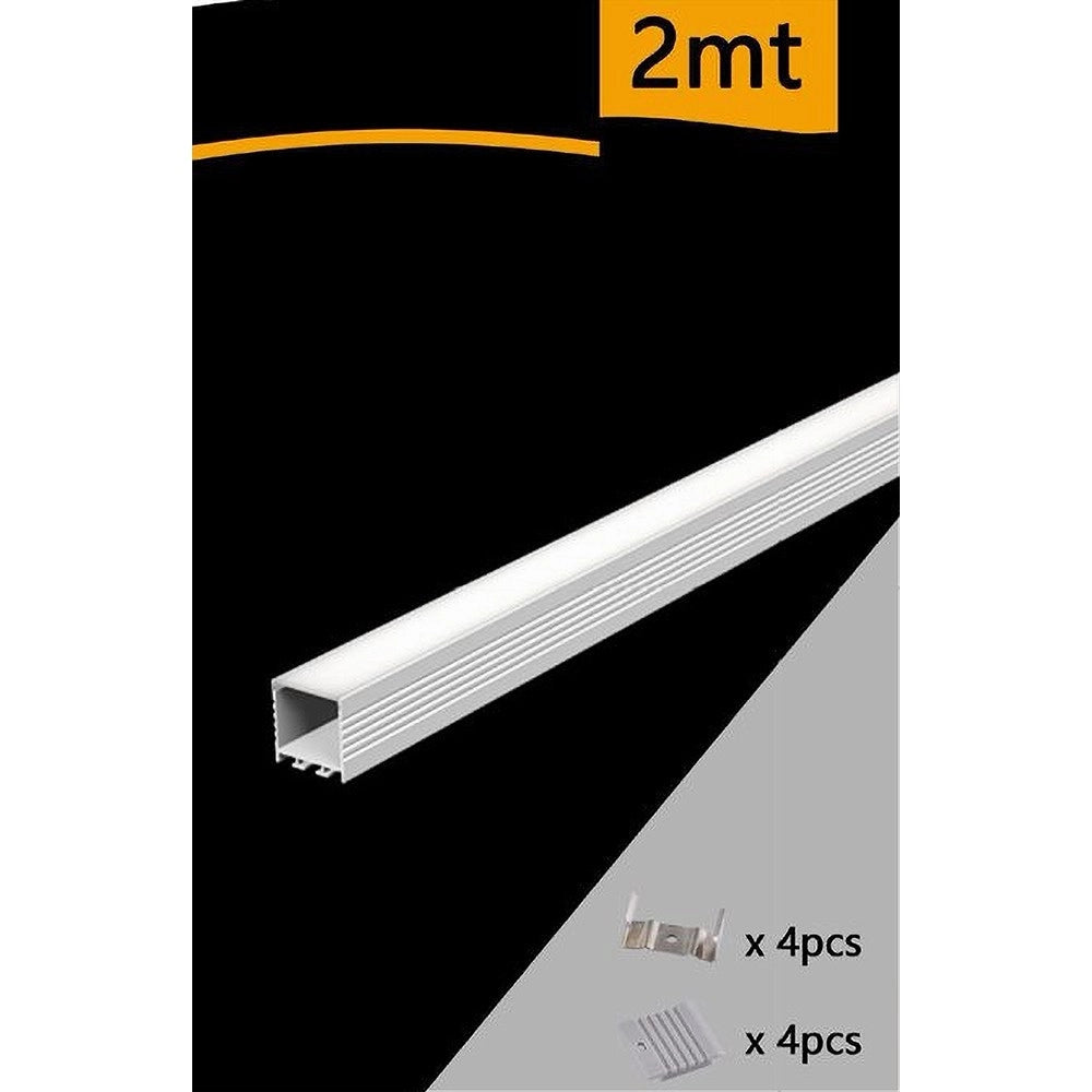 Trade Shop - 5pz Profilo In Alluminio 2 Mt Lineare Sospeso Sezionabile Per Striscia Led Al-28 -