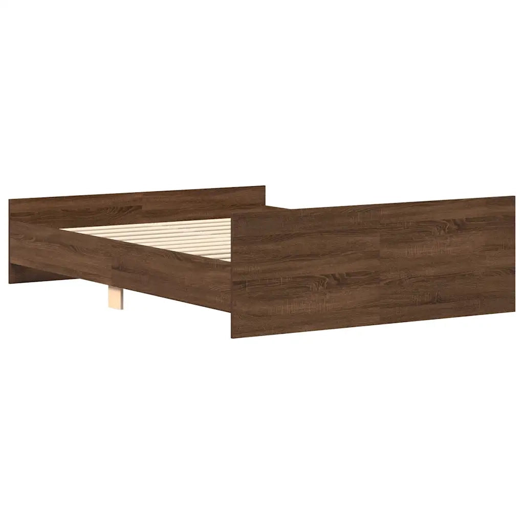 Giroletto con Testiera e Pediera-Struttura Letto Rovere Marrone 120x190 cm