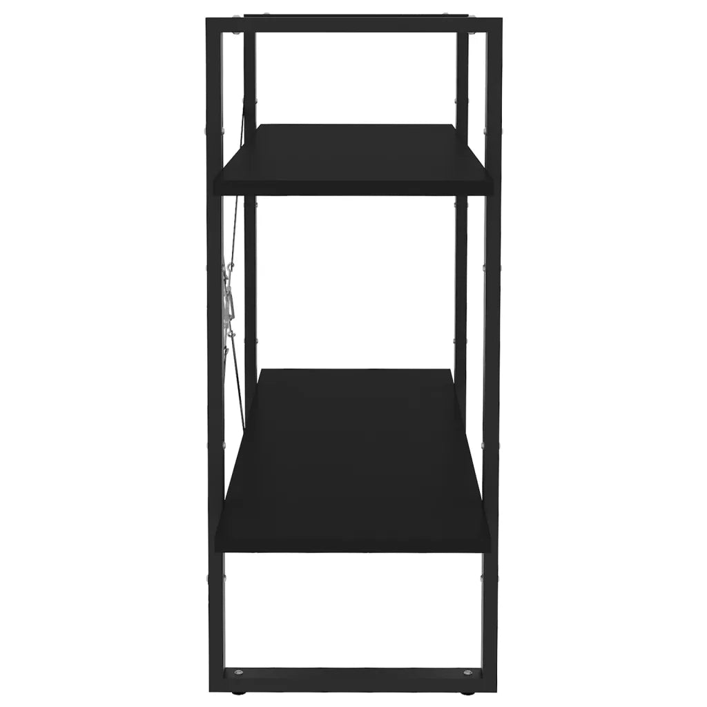 Libreria a 2 Ripiani Nera 80x30x70 cm in Legno Multistrato 806448