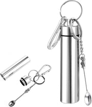 Mini portaolio - organizzatore miniaturizzato da tasca - contenitore portatile per chiavi - contenitore metallico impermeabile argento L