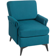 Poltrona Relax in Tessuto Verde con Braccioli ¨C Zephmum ¨C 70x73x83 cm