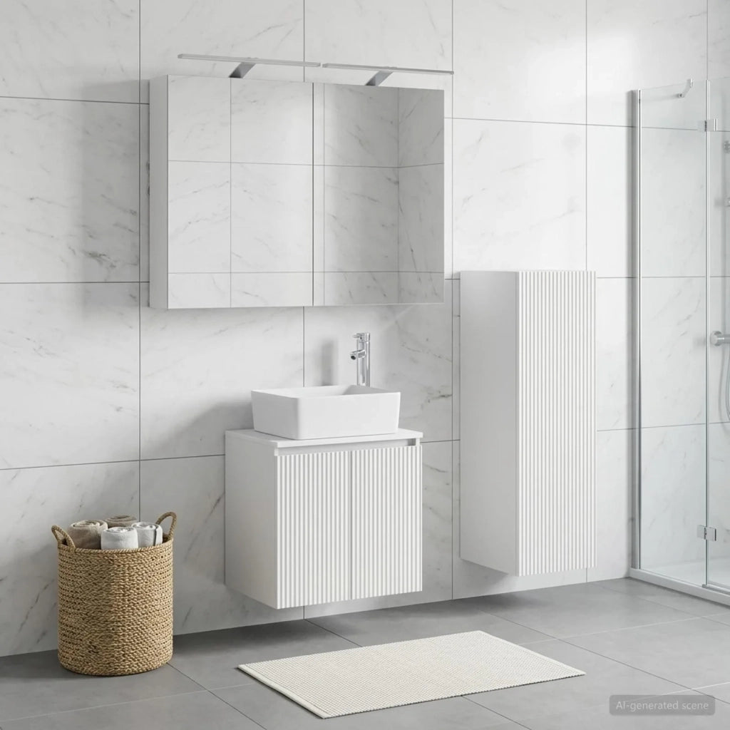 Set di mobili per il bagno 4 pz Bianco 3407431