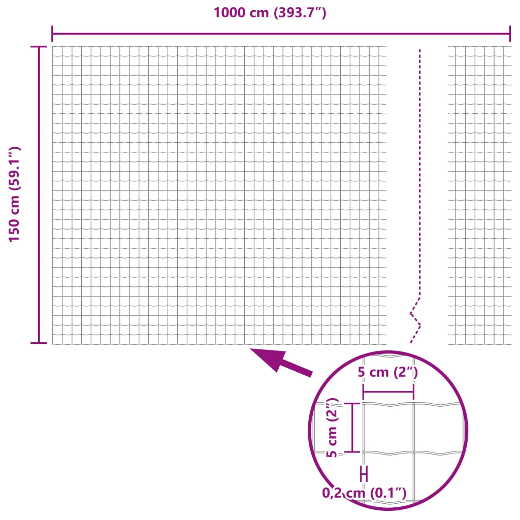 Recinzione Euro Grigia 1.5 x 10 m Acciaio