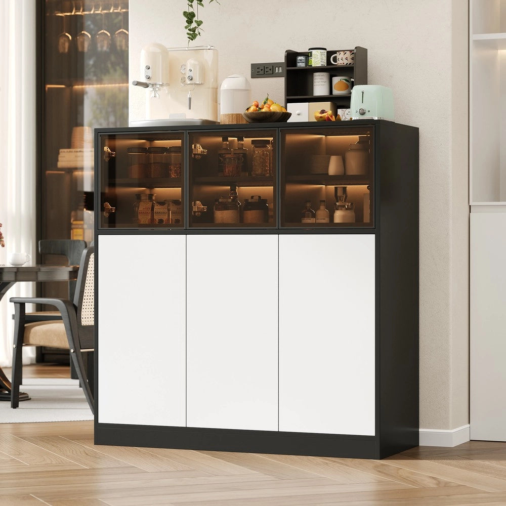 Credenza con Luci e Vetro ¨C MINIMAL ¨C Bianco, 100x40x105