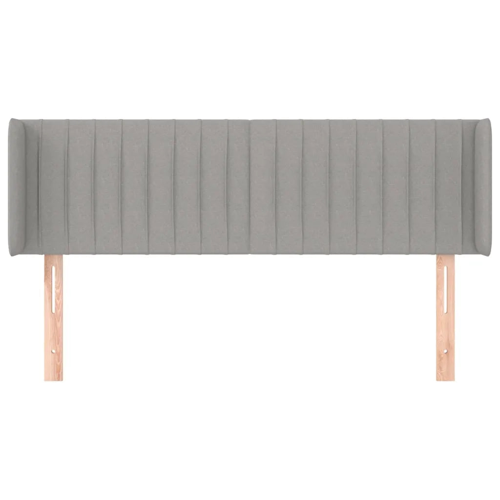 Testiera ad Orecchio-Testata con Orecchie Grigio Chiaro 147x16x78/88 cm in Tessuto 309878