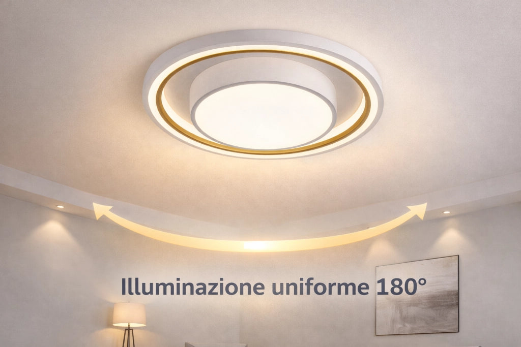 Plafoniera LED Soffitto 35W 2800lm Ø49 cm Dimmerabile con Telecomando CCT 3000K 4000K 6500K Luce Calda Naturale Fredda Design Moderno