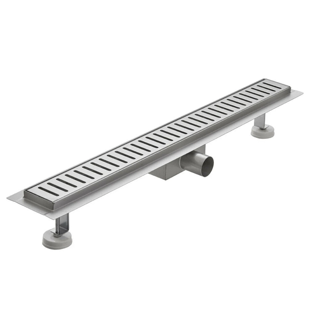 Canalina di scarico doccia in acciaio inox con griglia a righe 100 cm mod. Stripe