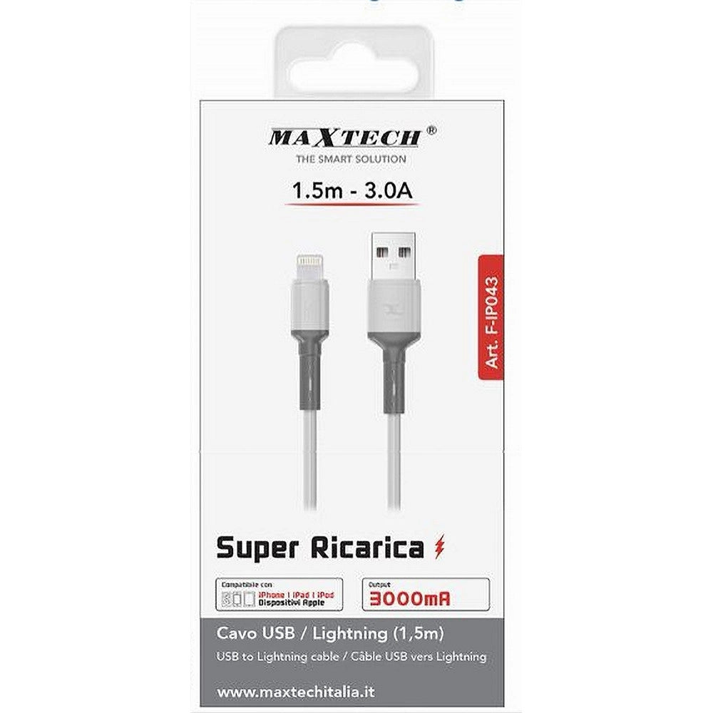 Trade Shop - Cavo Usb/lightning 3a 1.5 Metri Super Ricarica Dati Per Ipad Ipod Iphone F-ip043 -