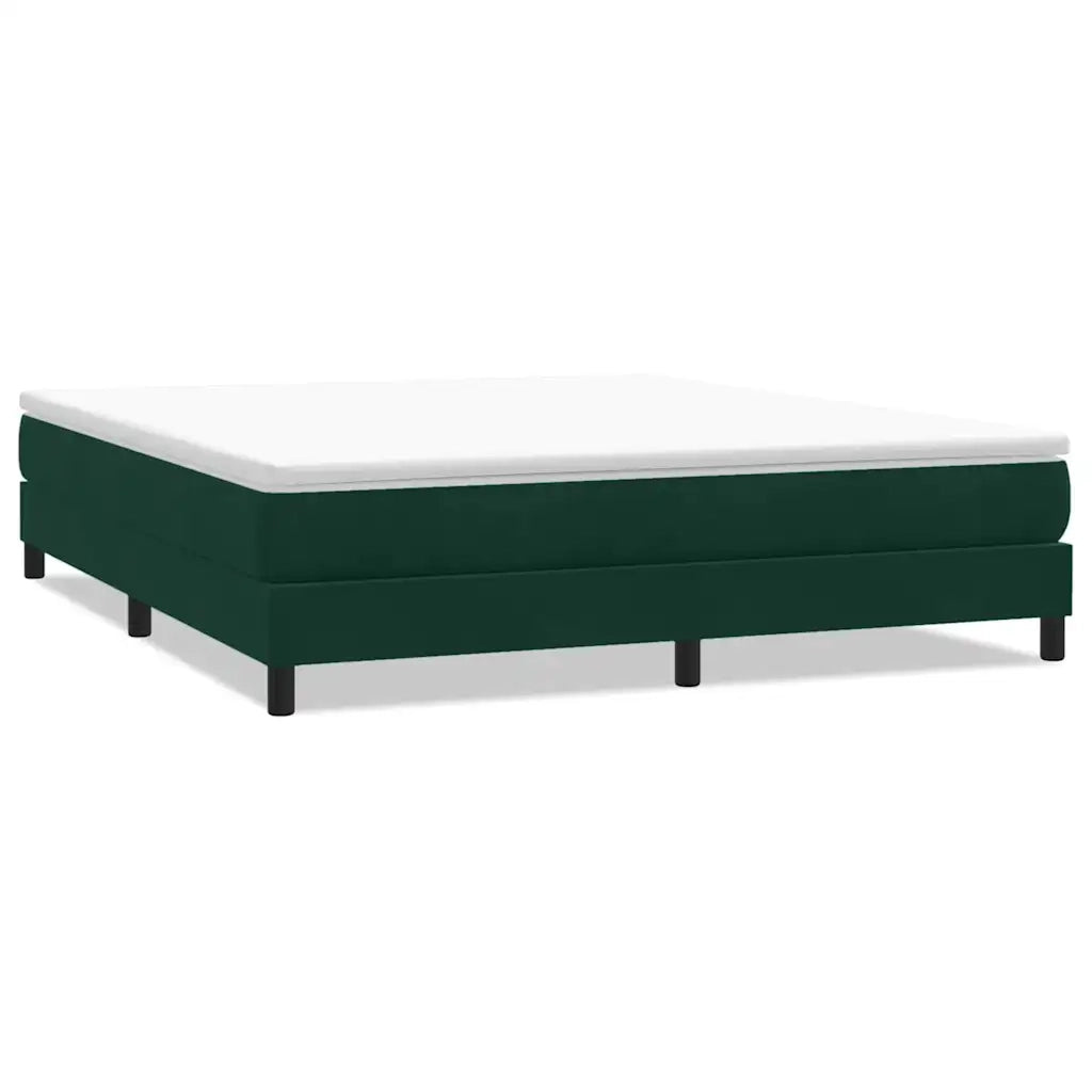 Letto a Molle senza Materasso Verde Scuro 180x220 cm Velluto