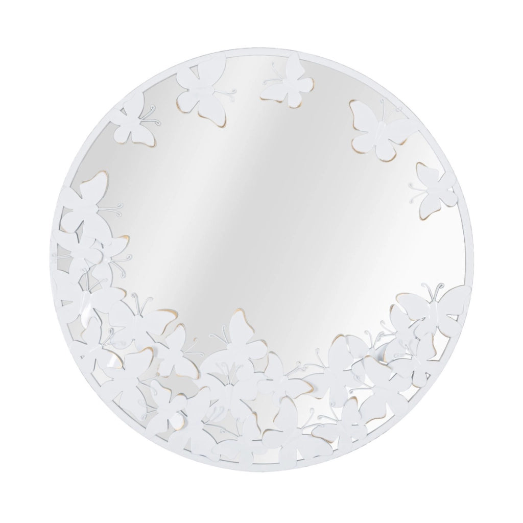 Specchio con Cornice VKH491, Bianco, Metallo, 62,5x2,3x62,5 cm