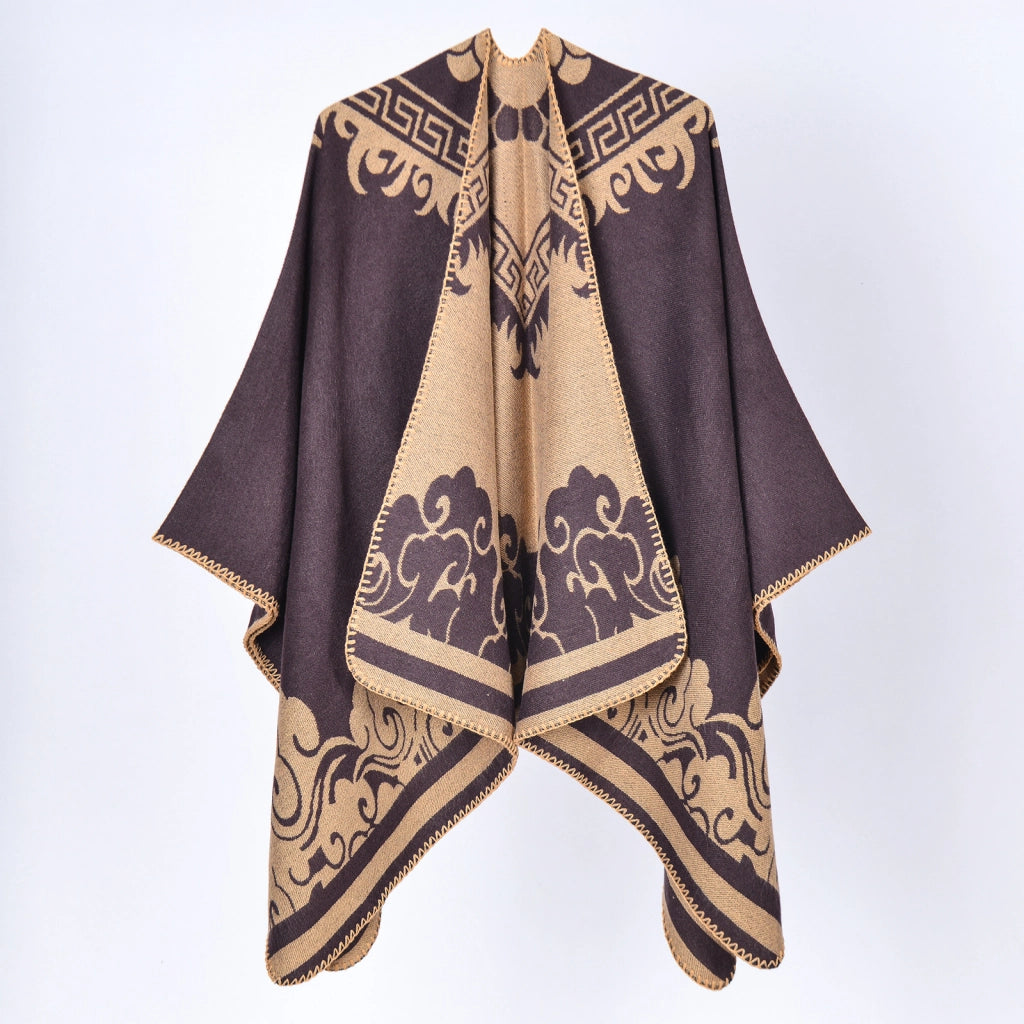 Nuovo scialle/sciarpa/scialle double-face in cashmere jacquard