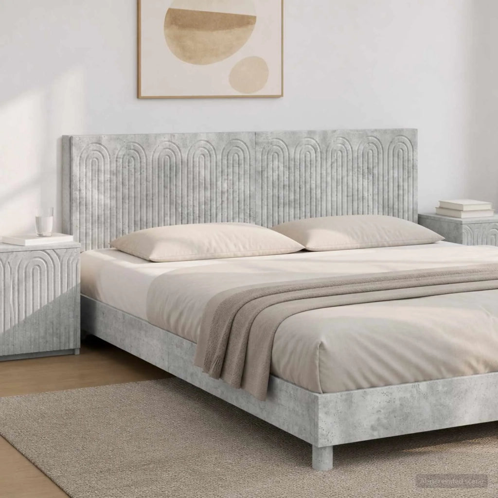 Testiera da Muro ALKMAAR Grigio Cemento Legno ingegnerizzato 896268