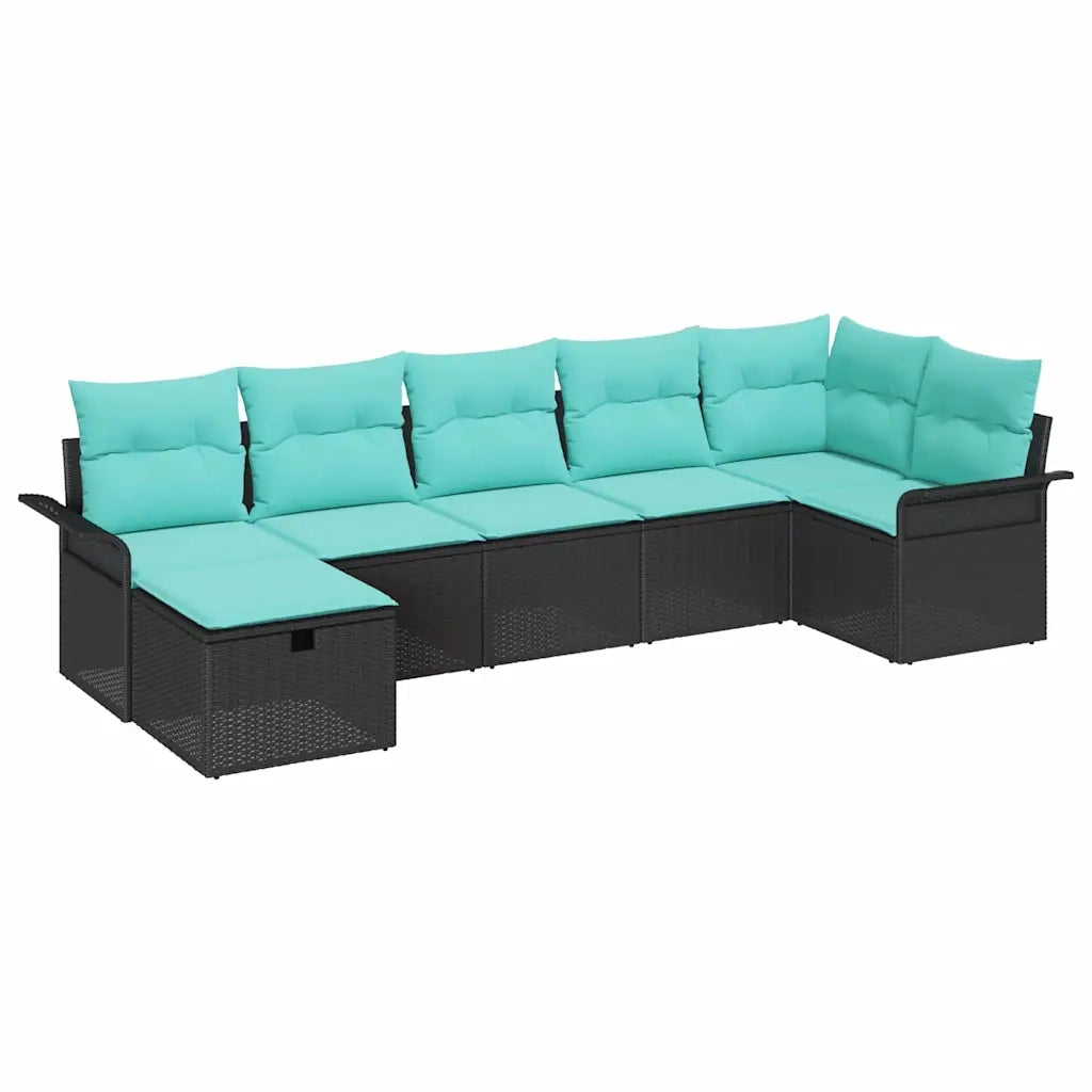Set Divano da Giardino con cuscino 7 pcs Poly Rattan 3360237