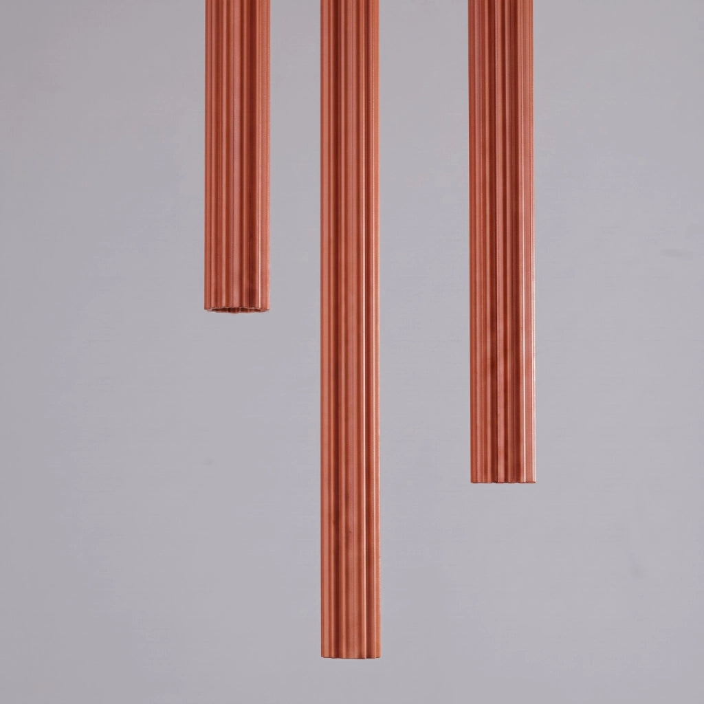 Lampada a sospensione ARCHE 3P ocra rossa