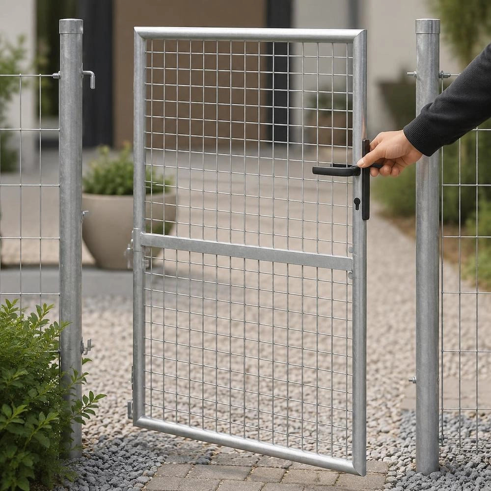 Garden Gate, Galvanized Steel, 105 X 125 Cm, Silver