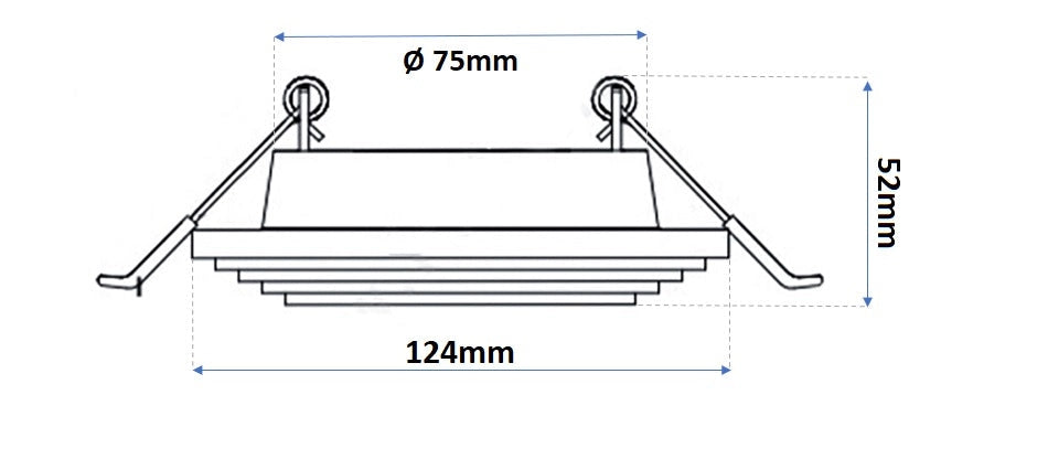 Portafaretto da Incasso in Gesso a Scomparsa Quadrato, Compatibile con Lampadine GU10, Foro Incasso 125x125mm, Design Moderno per Illuminazione Interni