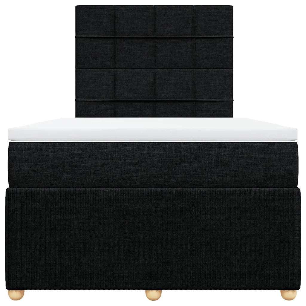 Giroletto a Molle con Materasso Nero 120x190 cm in Tessuto