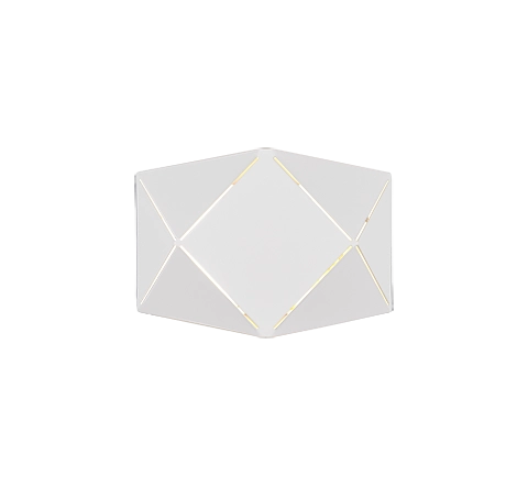 Applique Led Parete Interno Metallo Bianco Tagli Laser Rombi Zandor GD Trio