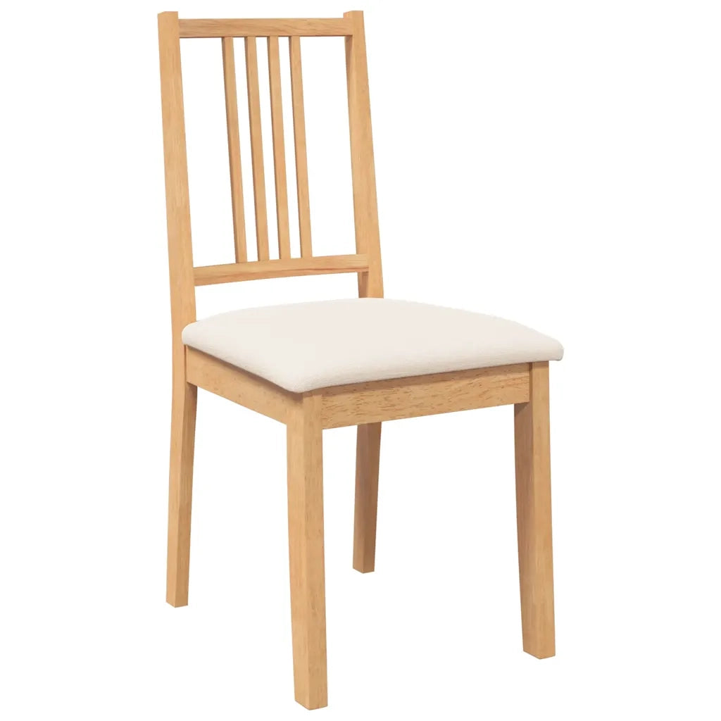 Sedie da Pranzo con Cuscini 2 pz Naturale Legno Massello Hevea 4102397