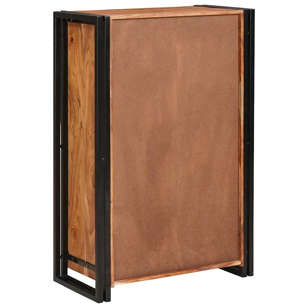 Credenza | Highboard con Ante Marrone Legno massello di acacia e metallo