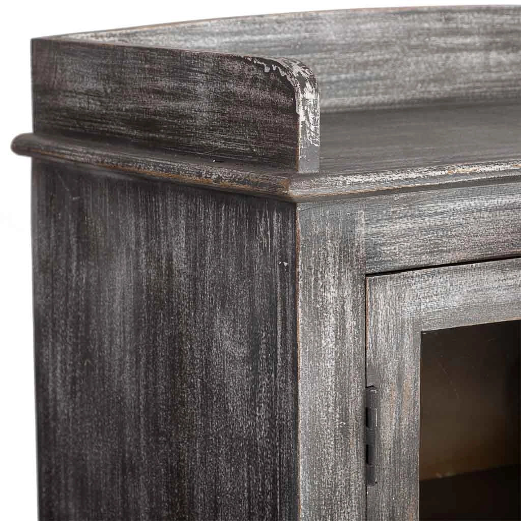 Vetrina 2 ante in legno finitura anticata artigianale 74x41x128