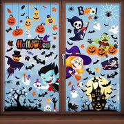 Sticker per finestra Halloween, riutilizzabile, decorativo cartoon a doppia faccia.
