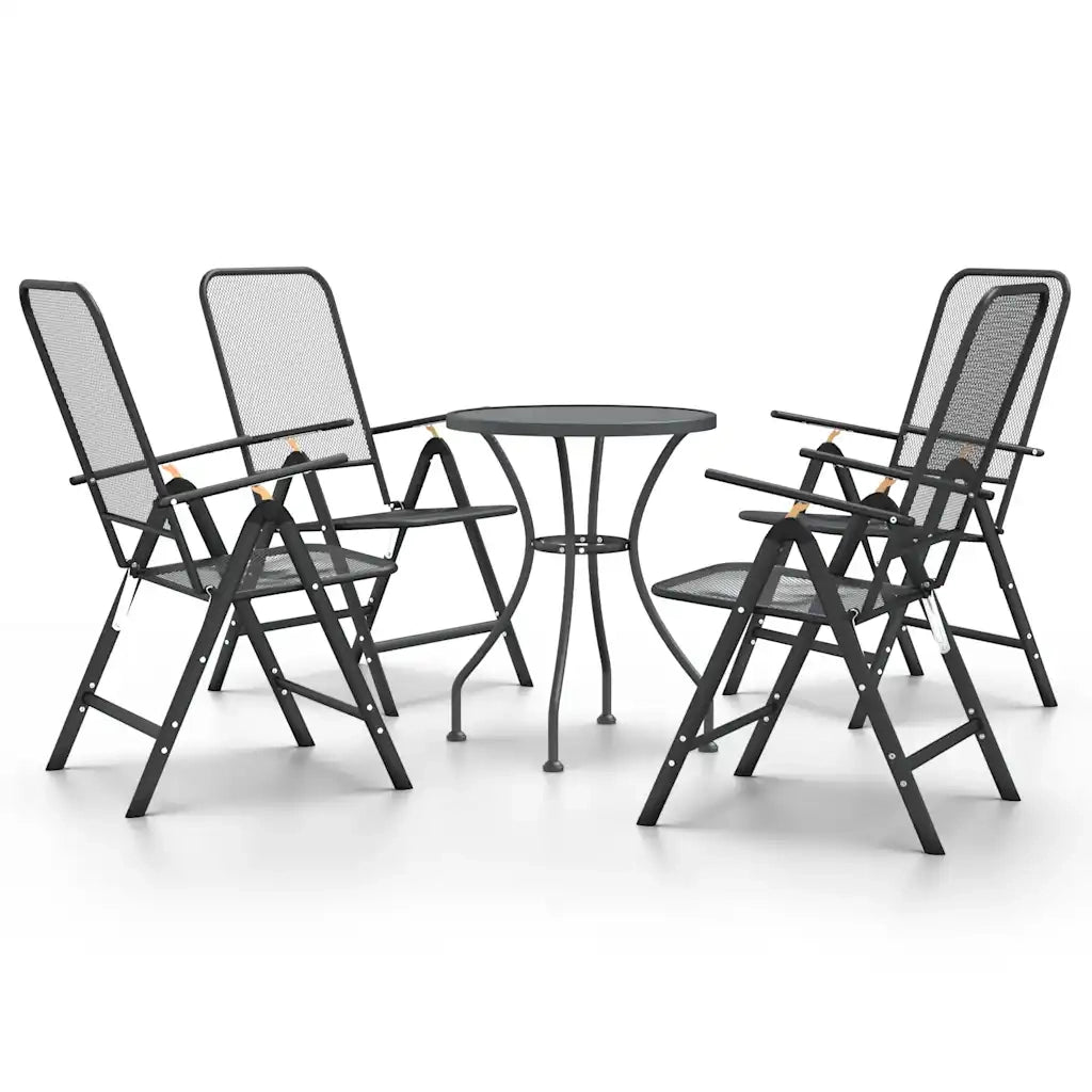 Set da Pranzo per Giardino 5pz Rete Metallica Espansa Antracite 3084714