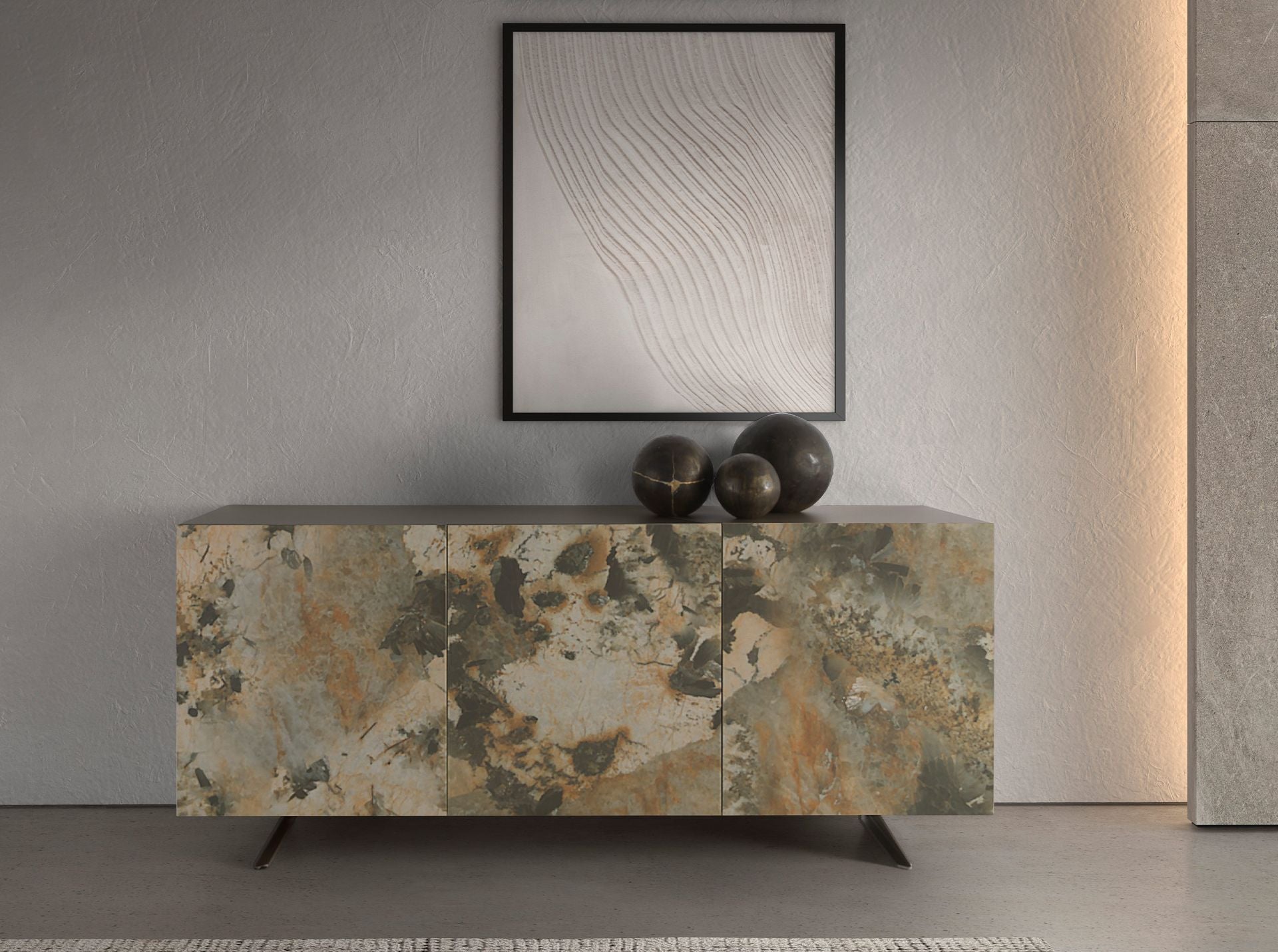 Credenza in legno tortora metallizzato