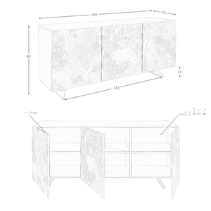 Credenza in legno tortora metallizzato
