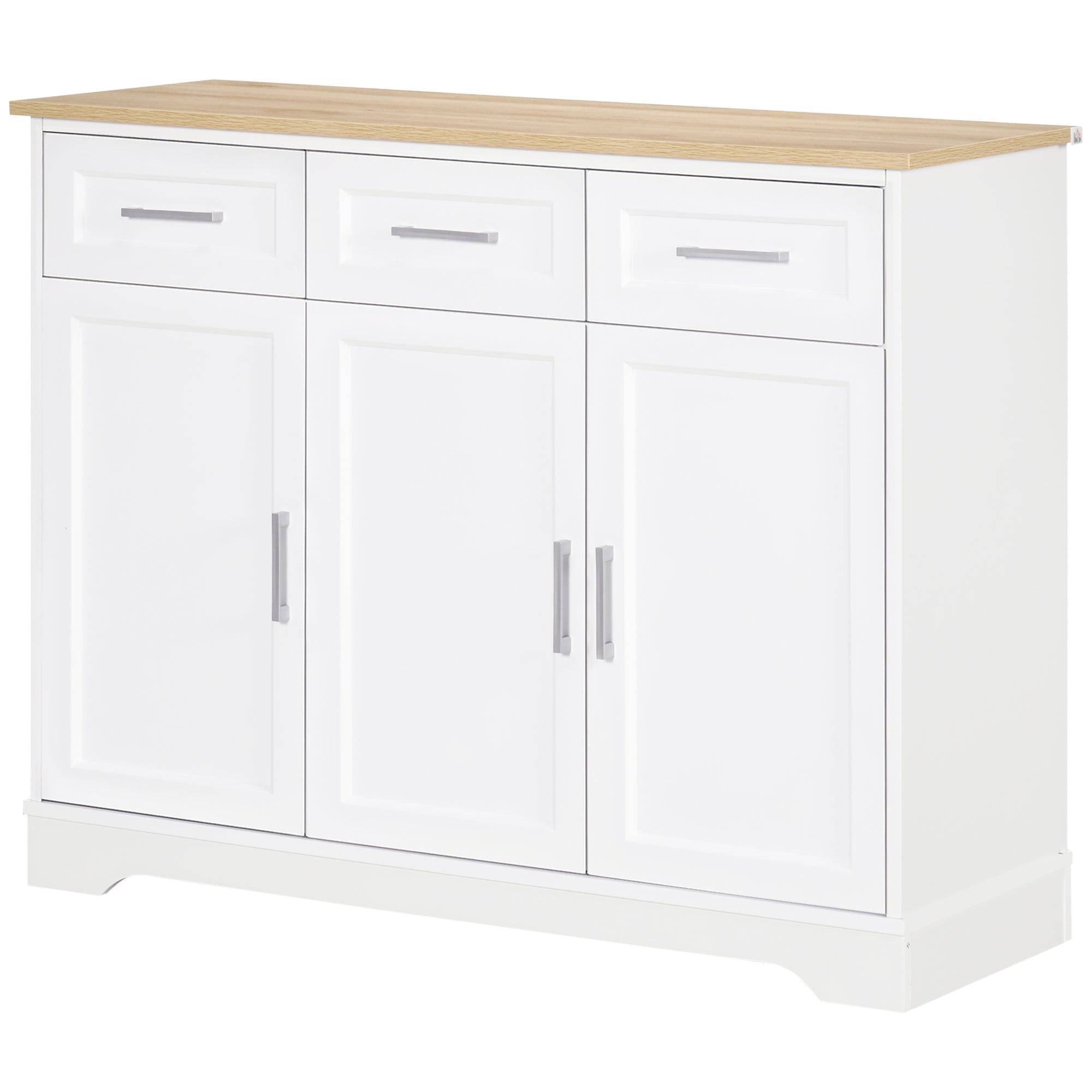 Credenza Moderna 3 Cassetti e 3 Ante 101x39x82 cm in MDF e Truciolato Bianco