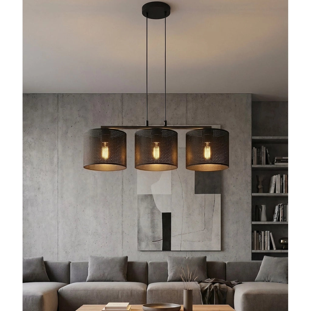 Lampada a sospensione LUX in acciaio nero opaco