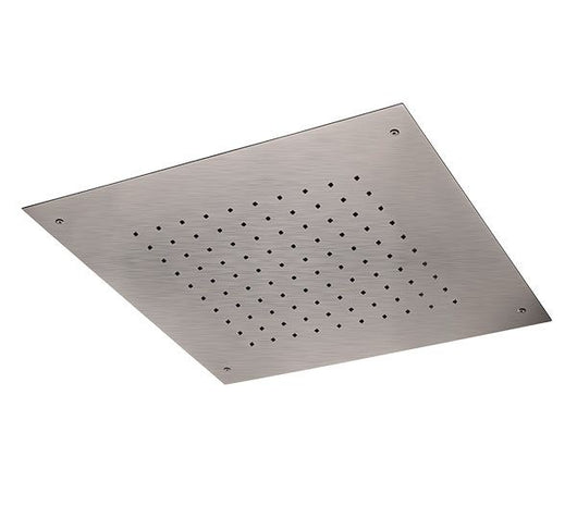 Soffione a soffitto in acciaio inox spazzolato quadrato