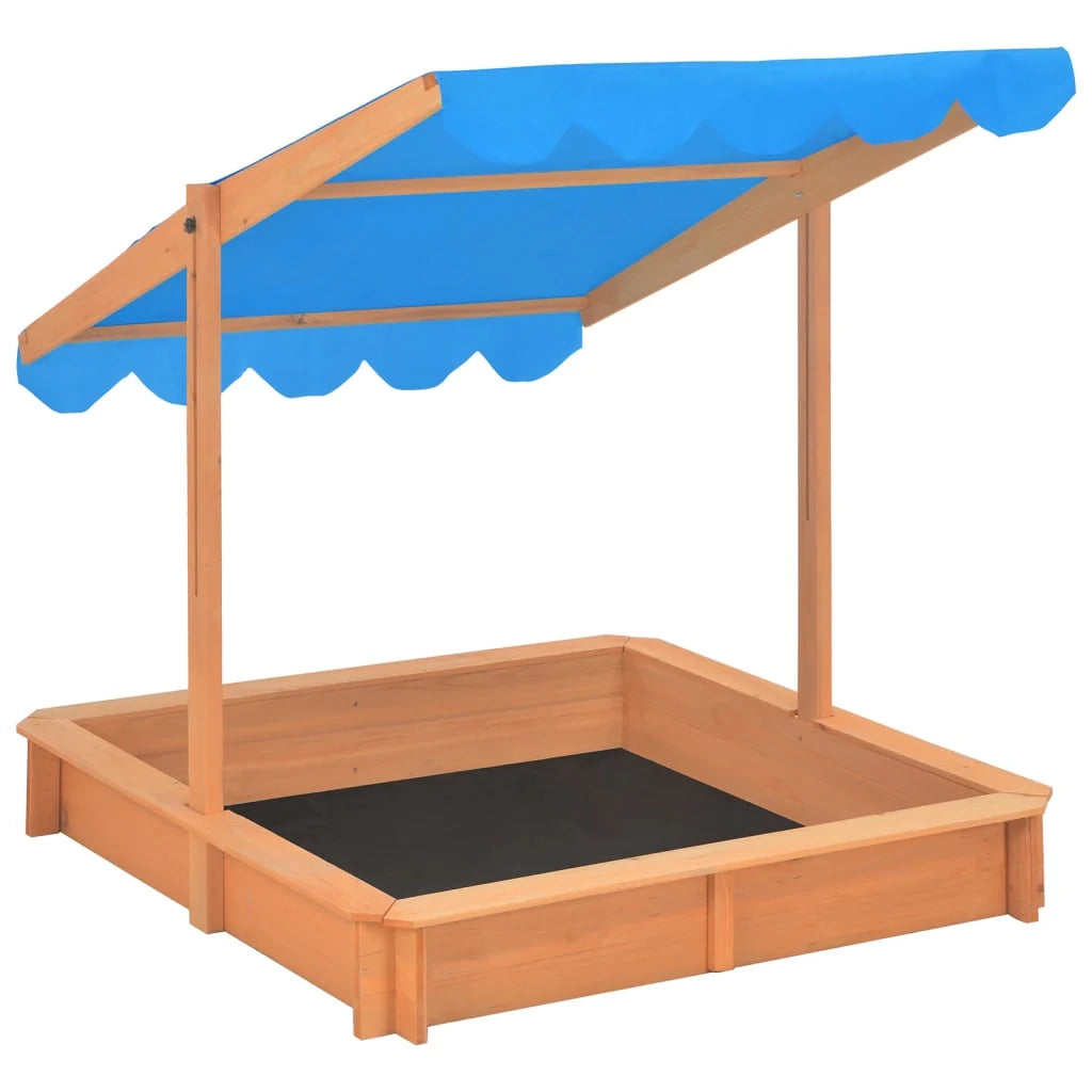 Sabbiera con tetto regolabile legno di abete 115 x 115 x 115 cm 02_0005055