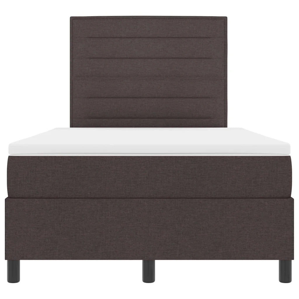 Letto a molle con materasso Marrone Scuro 120 x 200 cm Tessuto 3339304