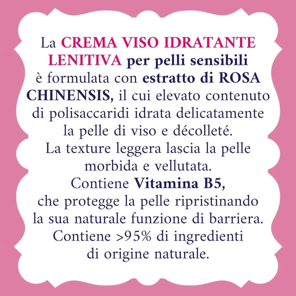 ACQUA ALLE ROSE CREMA VISO IDRATANTE LENITIVA CON ESTRATTO DI ROSA CHINENSIS 50 ML E VITAMINA B5